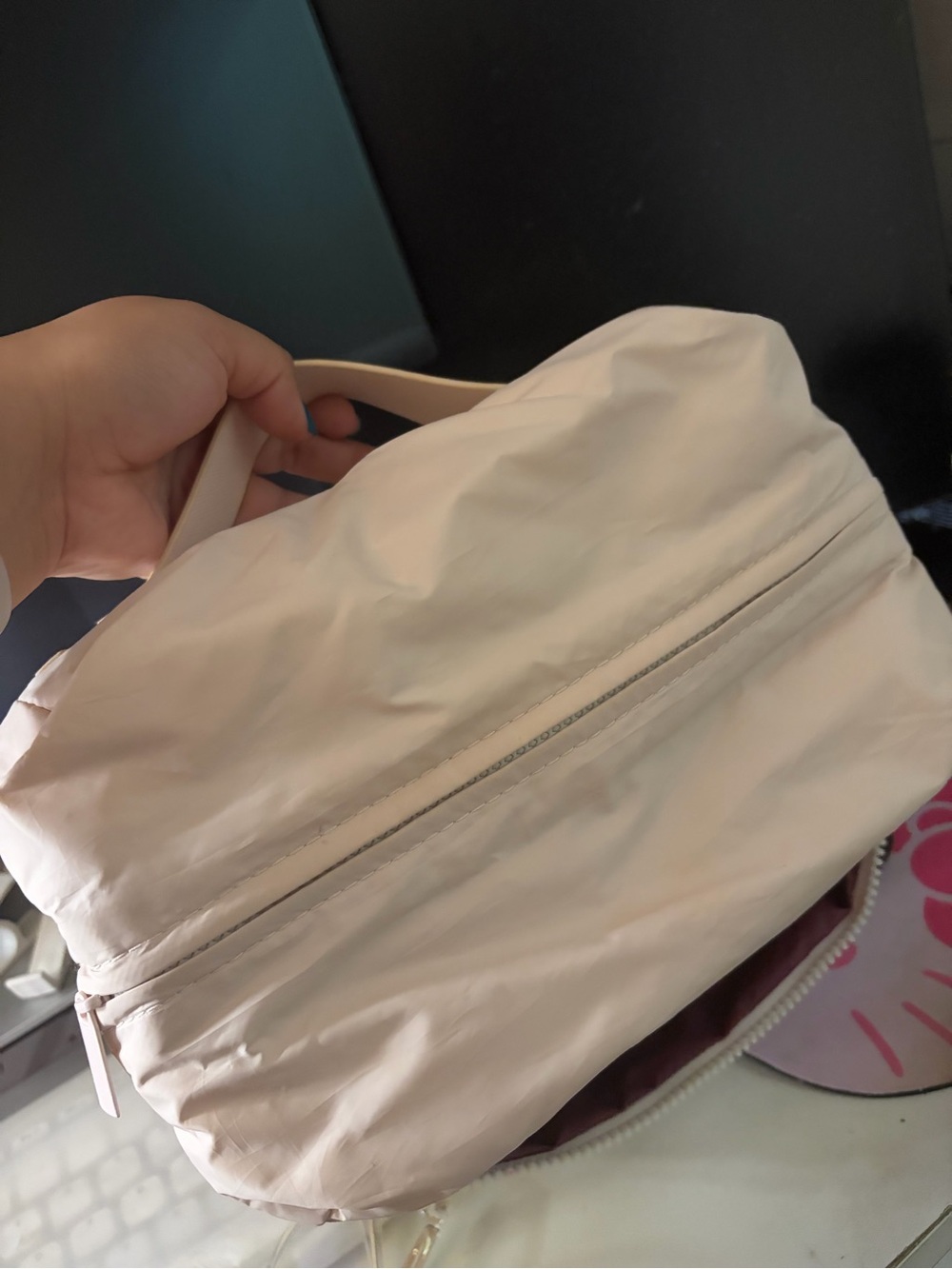 Rare beauty puffy makeup bag
